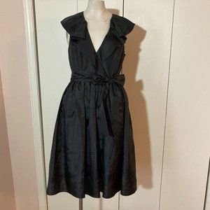 Black Dress by Guess by Marciano Size Small Ruffle V neck Collar crinoline skirt